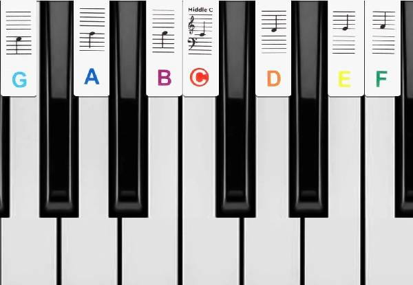Removable 88-Key Keyboard Note Labels