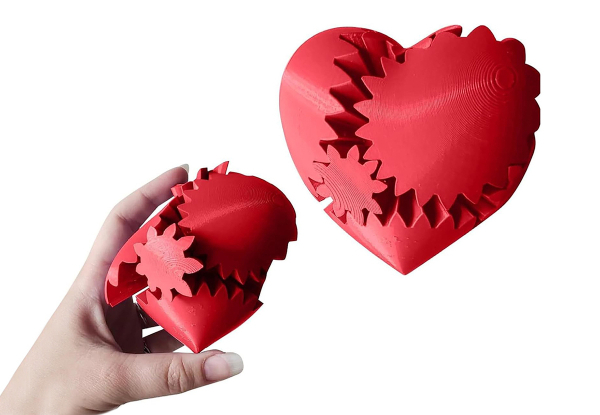 3D Printed Gear Ball Heart-Shaped Fidget Toy for Stress, Anxiety & Relaxing - Available in Four Colors & Option for Two-Pack