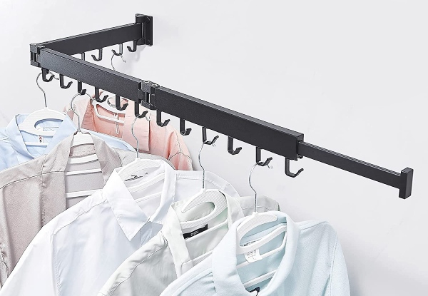 Wall Mountable Two-Folding Foldable Clothes Drying Rack