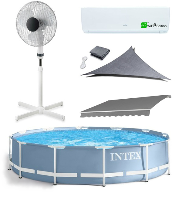 Fans, shades, and awnings.