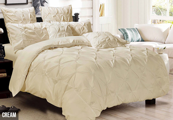 Pinch Pleat Duvet Cover Set - Four Colours & Four Sizes Available