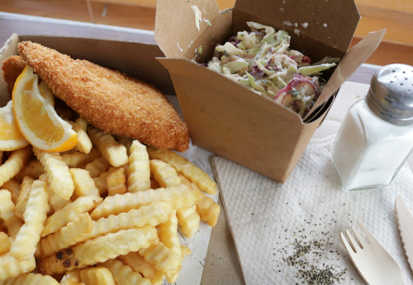 Fish & Chip Meal incl. Any Fish, Chips, Slaw & Sauce - Two Locations