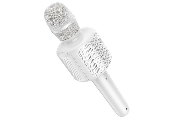 Hoco Karaoke Mic & Speaker, USB/SD/Aux, White