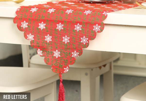 Christmas Printed Table Burlap Flag - Five Styles Available