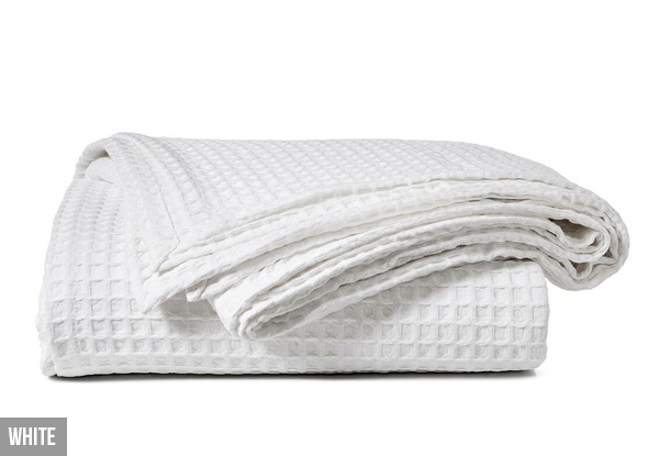 Canningvale Luxury Cotton Waffle Blanket with Free Nationwide Delivery - Three Colours Available