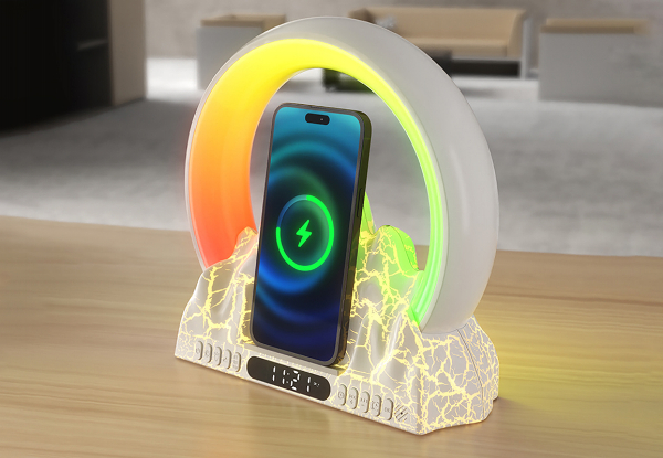 Sunrise Alarm Clock with Wireless Charger - Available in Two-Colours & Option for Two-Pack