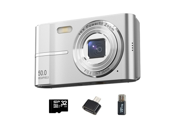 4K Digital Camera with 32GB Memory Card - Three Colours Available