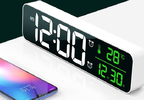 Luminous LED Alarm Clock with Temperature Display - Two Colours Available
