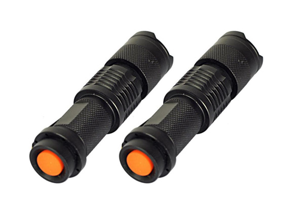 Two-Pack of LED Zoomable Focus Bright Flashlights - Option for Five-Pack Available with Free Delivery