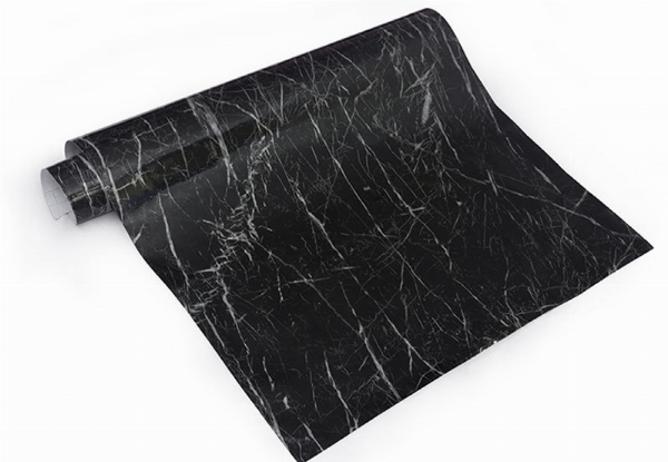 Two-Pack of Black Marble Peel & Stick Wallpaper - Option for Four-Pack