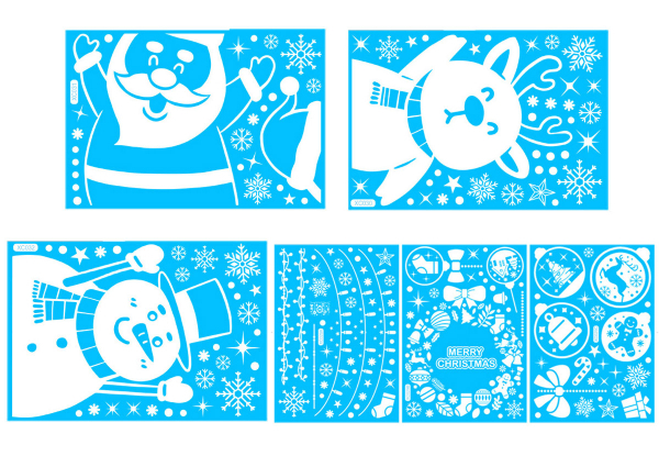 One-Pack of Removable Christmas Window Stickers - Four Styles Available & Option for Two-Pack