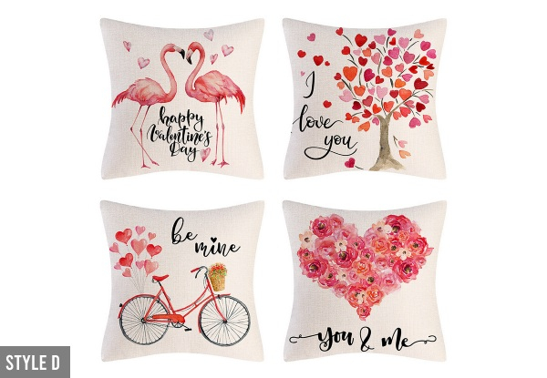 Valentine Printed Linen Pillow Cases - Five Styles Available - Option for Two