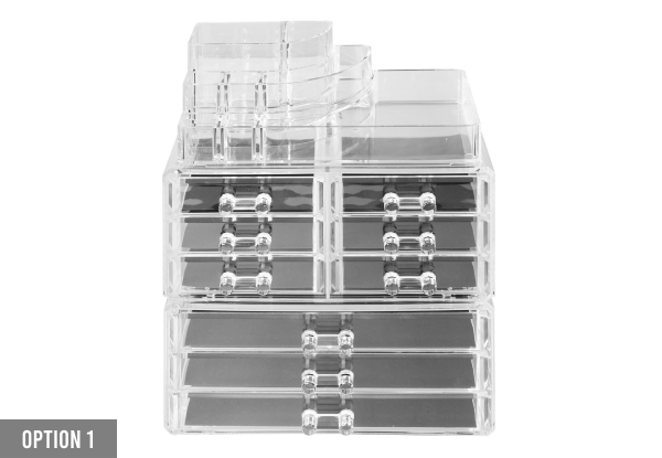 Nine-Drawer Clear Acrylic Cosmetic Makeup Organiser - Two Options Available