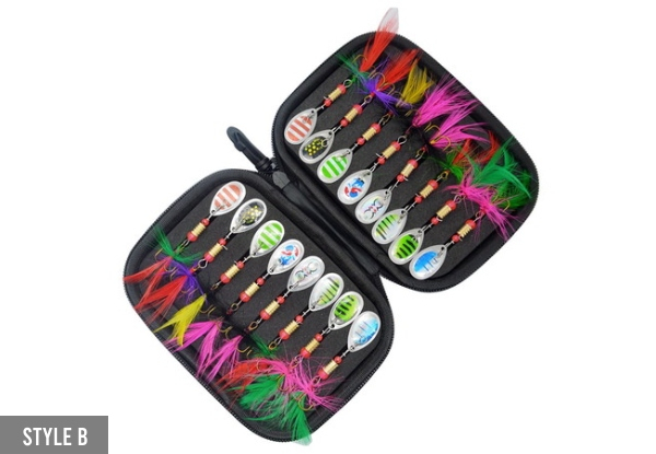 16-Piece Fishing Spinner Baits Kit Set - Two Styles Available