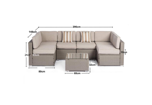 Solaura All-Weather Outdoor Modular Sectional Seven-Piece Set