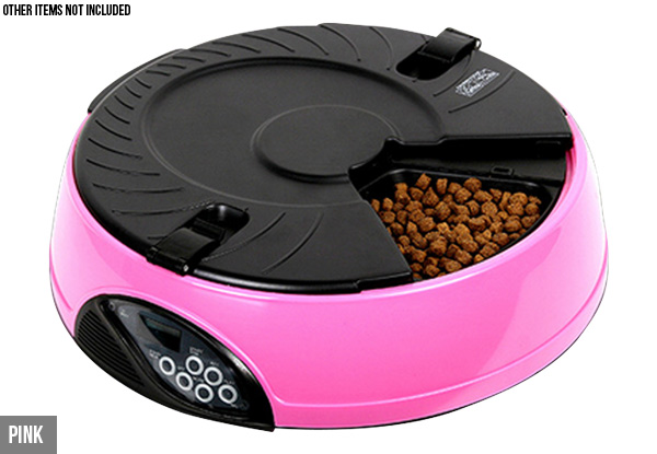 Six-Meal Automatic Pet Feeder - Three Colours Available