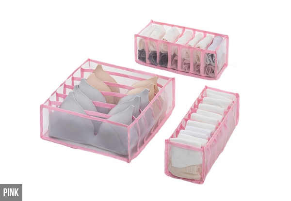 Three-Piece Underwear Drawer Dividers Set - Three Colours Available