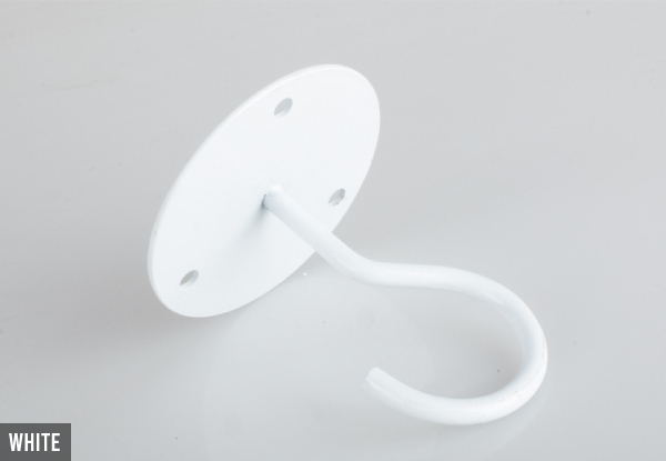 Four-Pack Metal or Ceiling Hanging Hooks - Two Colours Available