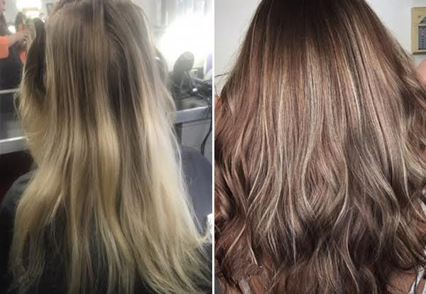 Balayage, Ombre or Dip-Dye Hair Package incl. Colour, Style Cut, Shampoo, OLAPLEX Treatment, Head Massage & Blow Wave Finish - Three Locations Available