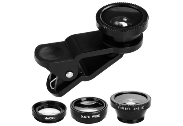 Three-Piece Smart-Phone Camera Lens Kit - Five Colours Available with Free Delivery