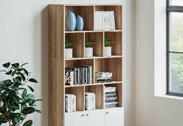 Sophia Natural Design Bookshelf with Doors