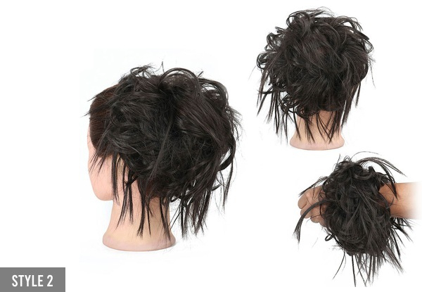 Messy Hair Bun Scrunchy Extensions - Available in Two Styles & Nine Colours & Option for Two-Pack