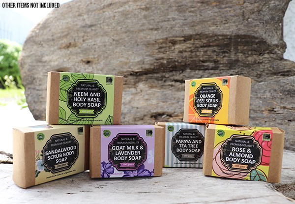 Set of Six Herbal Natural Bath Soaps - Six Scents Available
