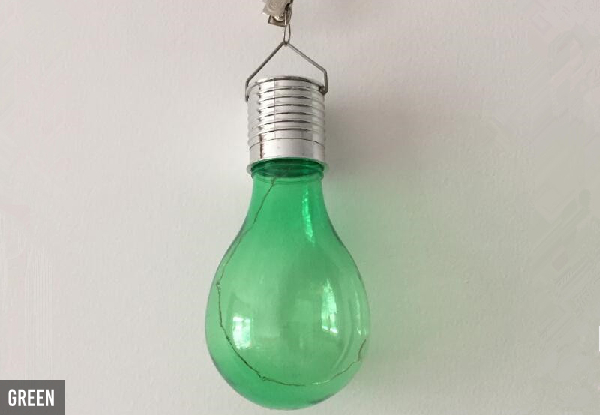 Five-Pack of Outdoor Hanging LED Solar Bulb Lamps - Six Colours Available