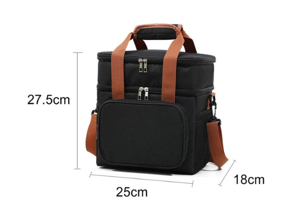 Large Capacity Double Layer Crossbody Lunch Bag - Three Colours Available