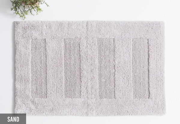 50 x 80cm Renee Taylor Retreat Reversible Cotton Bath Mat - Eight Colours Available