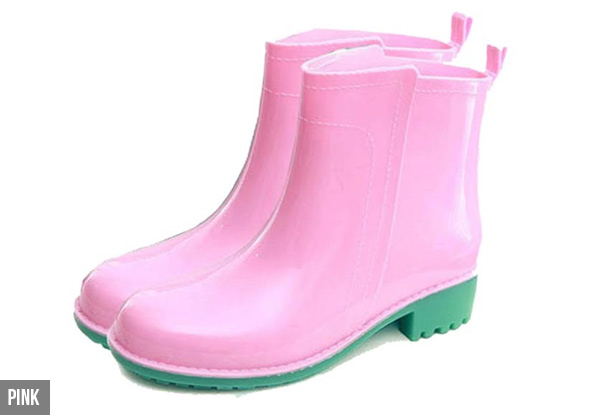 Rubber Ankle Rain Boots - Three Colours & Five Sizes Available with Free Delivery