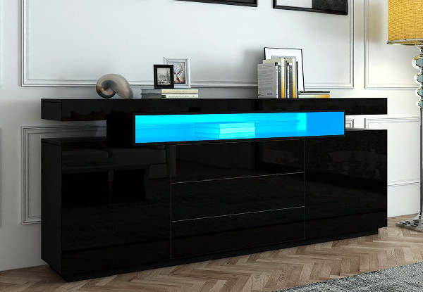 Corner LED TV Stand with Three-Drawer Storage - Two Colours Available
