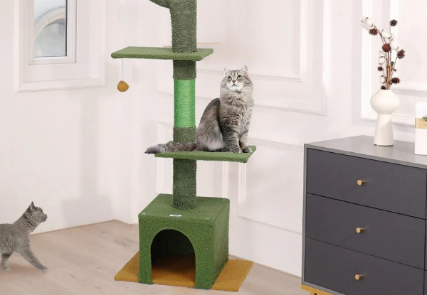 Floor to Ceiling Cat Tree Tower with Scratching Post