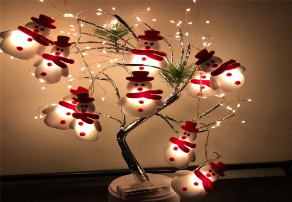 10-LED Snowman Christmas Tree String Light - Option for 20-LED