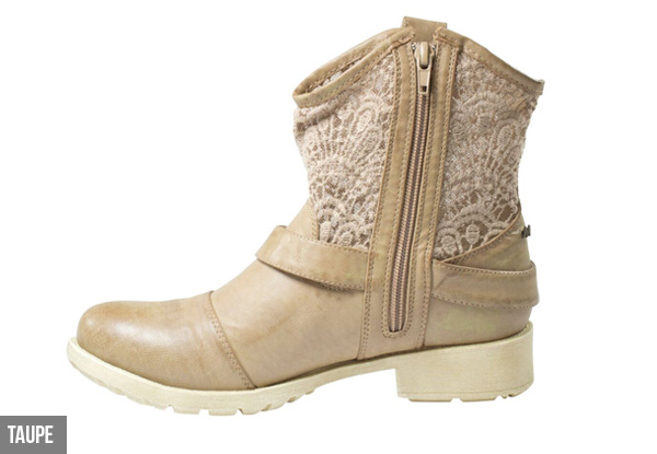 Women’s Short Lace Designer Boot with Low Block Heel - Three Colours Available