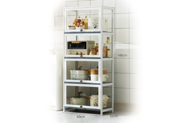 Kitchen Shelf with Cover - Available in Two Colours & Two Options