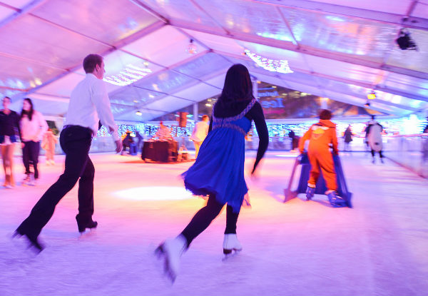 90-Minute Winter Wonderland Ice Skating Session at Harcourts Outdoor Ice Rink Rotorua incl. Skate Hire