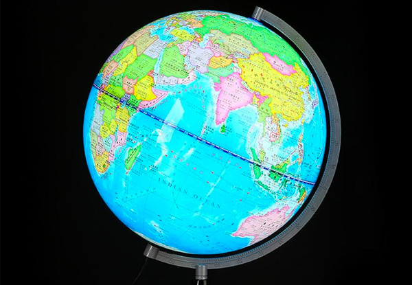 Illuminated World Globe LED Decor Light - Option for Two