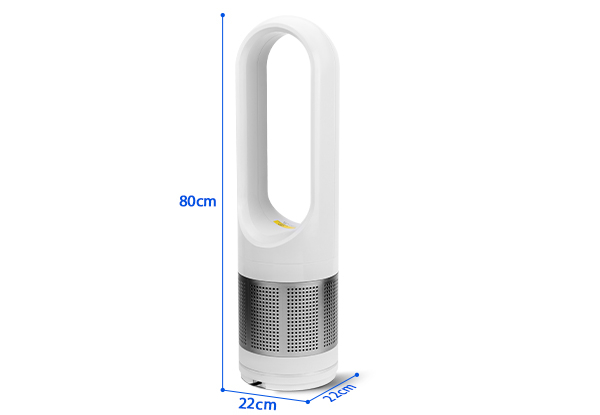 Three-in-One Bladeless Tower Fan, Heater & Cooler with Remote Control Timer