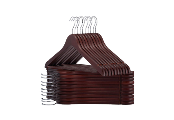 20-Piece Wooden Clothes Hangers - Two Colours Available