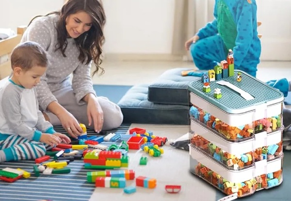 Three-Layers Stackable & Adjustable Building Blocks Box - Two Colours Available