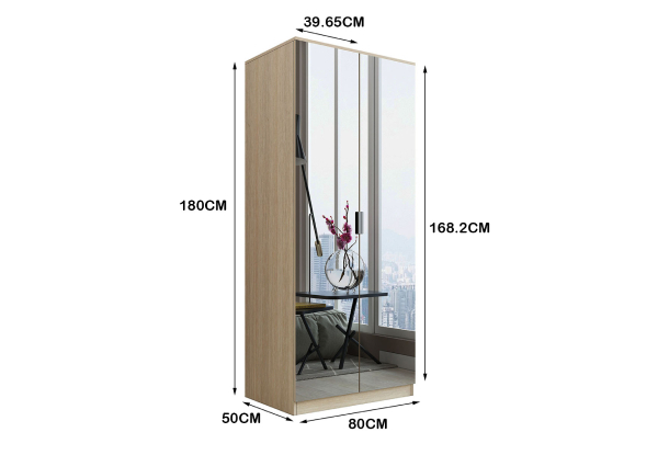 Two-Door Mirrored Wardrobe Dresser - Two Styles Available