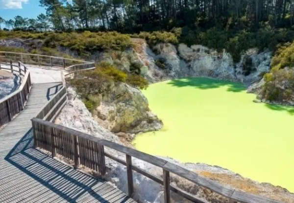 Wai-O-Tapu Thermal Wonderland & Lady Knox Geyser Family Pass for Five $126.26 or Adults $51.56