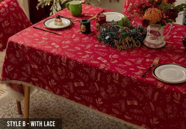 Christmas Rectangle Tablecloth - Available in Four Styles & 13 Sizes