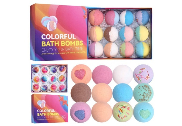 12-Piece Bubbly Bath Bombs Gift Set