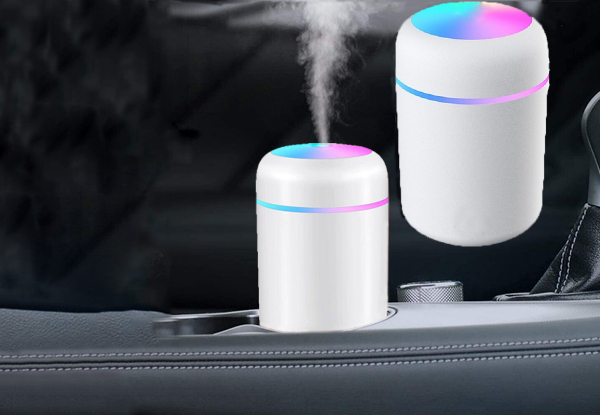 USB Car Mist Humidifier with Light - Available in Three Colours & Option for Two