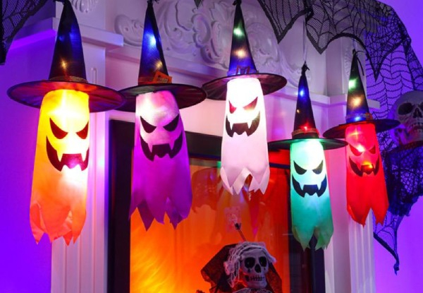 Halloween Flying Witch Hat String Lights