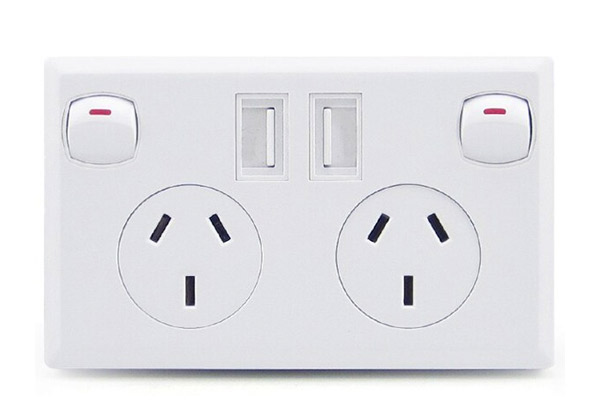 Double Powerpoint with Dual USB Outlets -
 Option for up to Four Dual Outlets Available