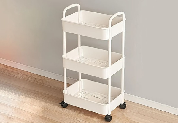 Multi-Layer Floor Standing Mobile Storage Trolley Rack