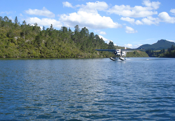 Crater Lakes Flight Package By Floatplane with Volcanic Air & Lunch at Ambrosia Restaurant for Two People - Option for Four People